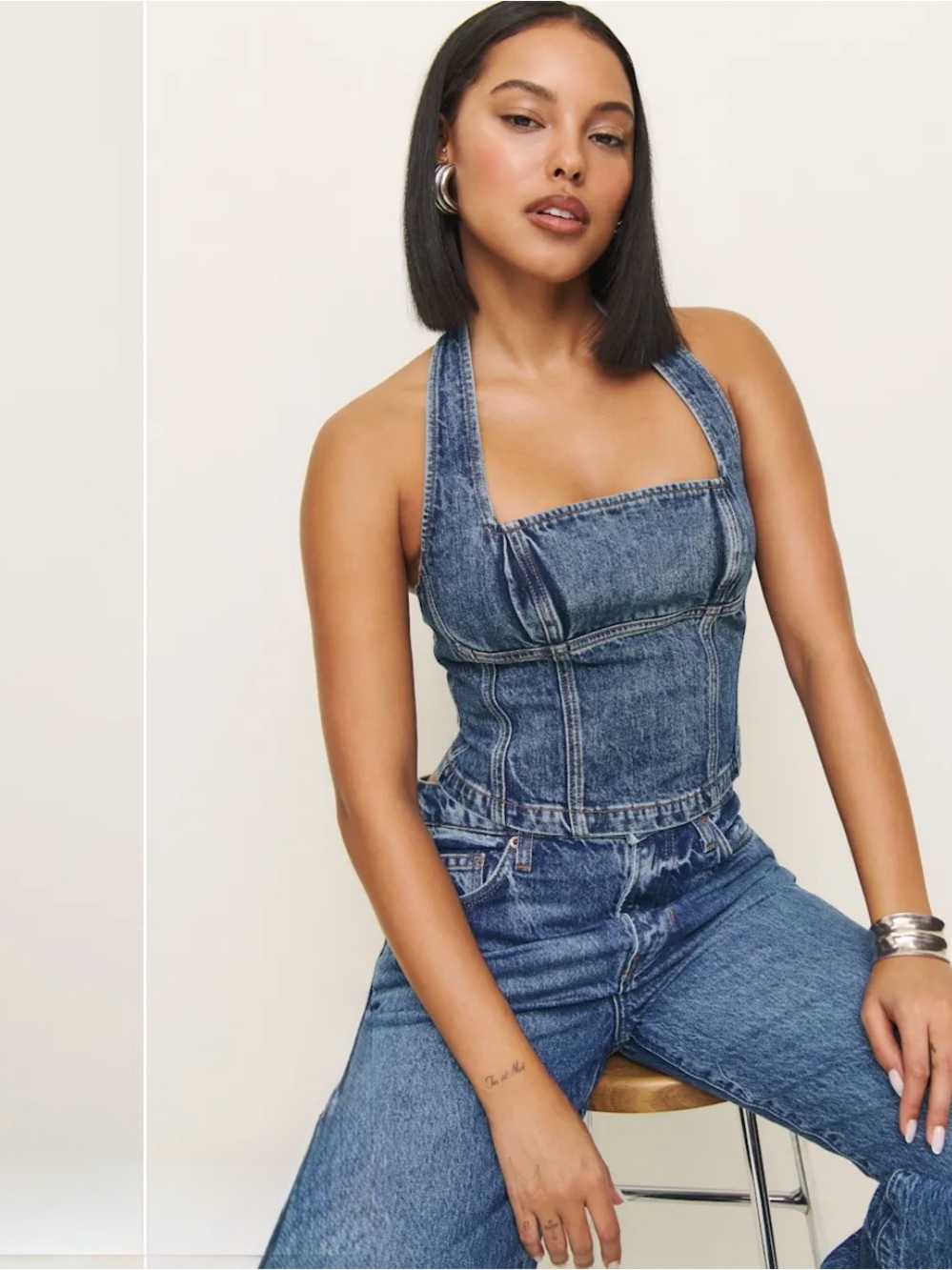 Reformation Lucinda Denim Top in Norman size 2 women’s New without tags
$168